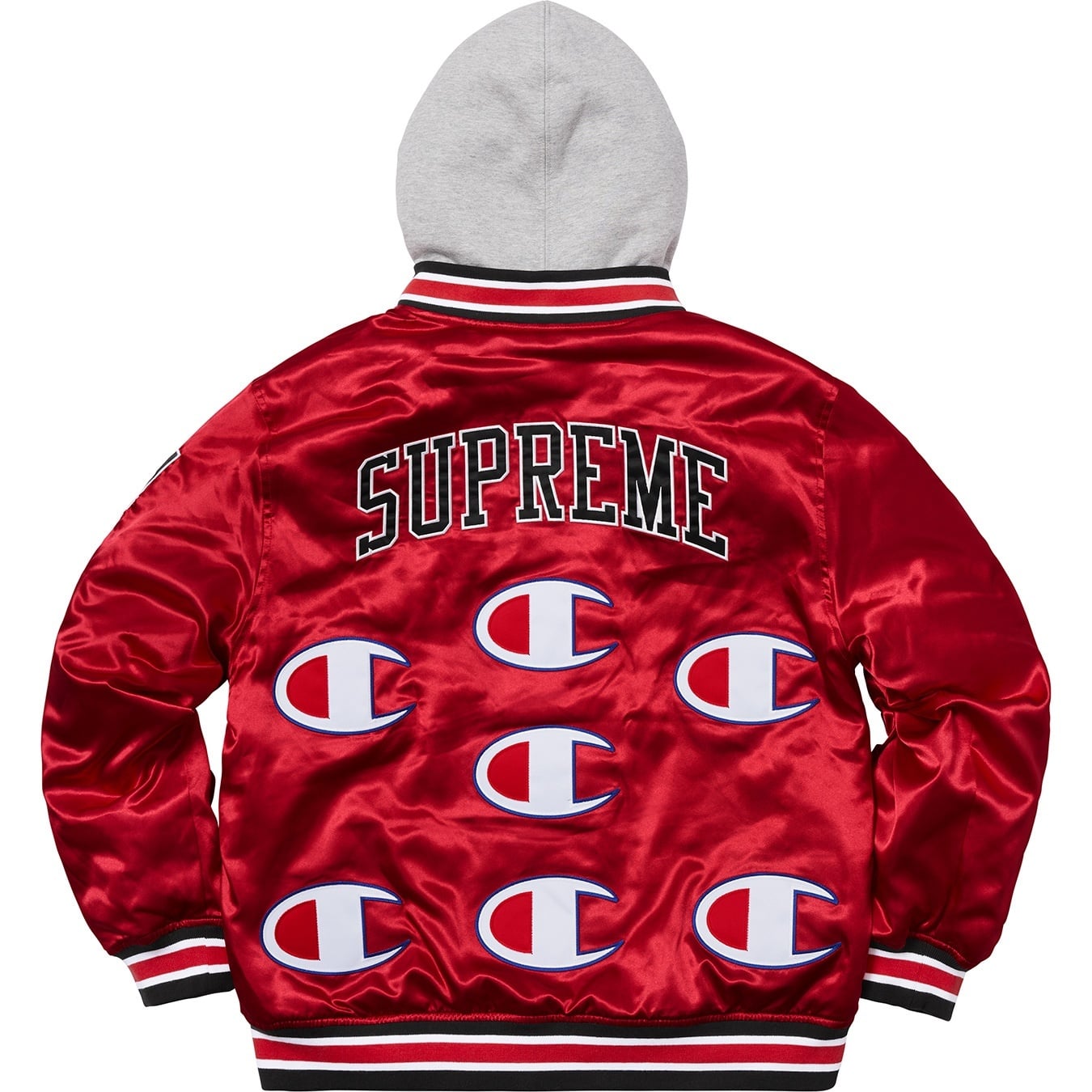 Supreme®/Champion® Hooded Satin Varsity Jacket view 10